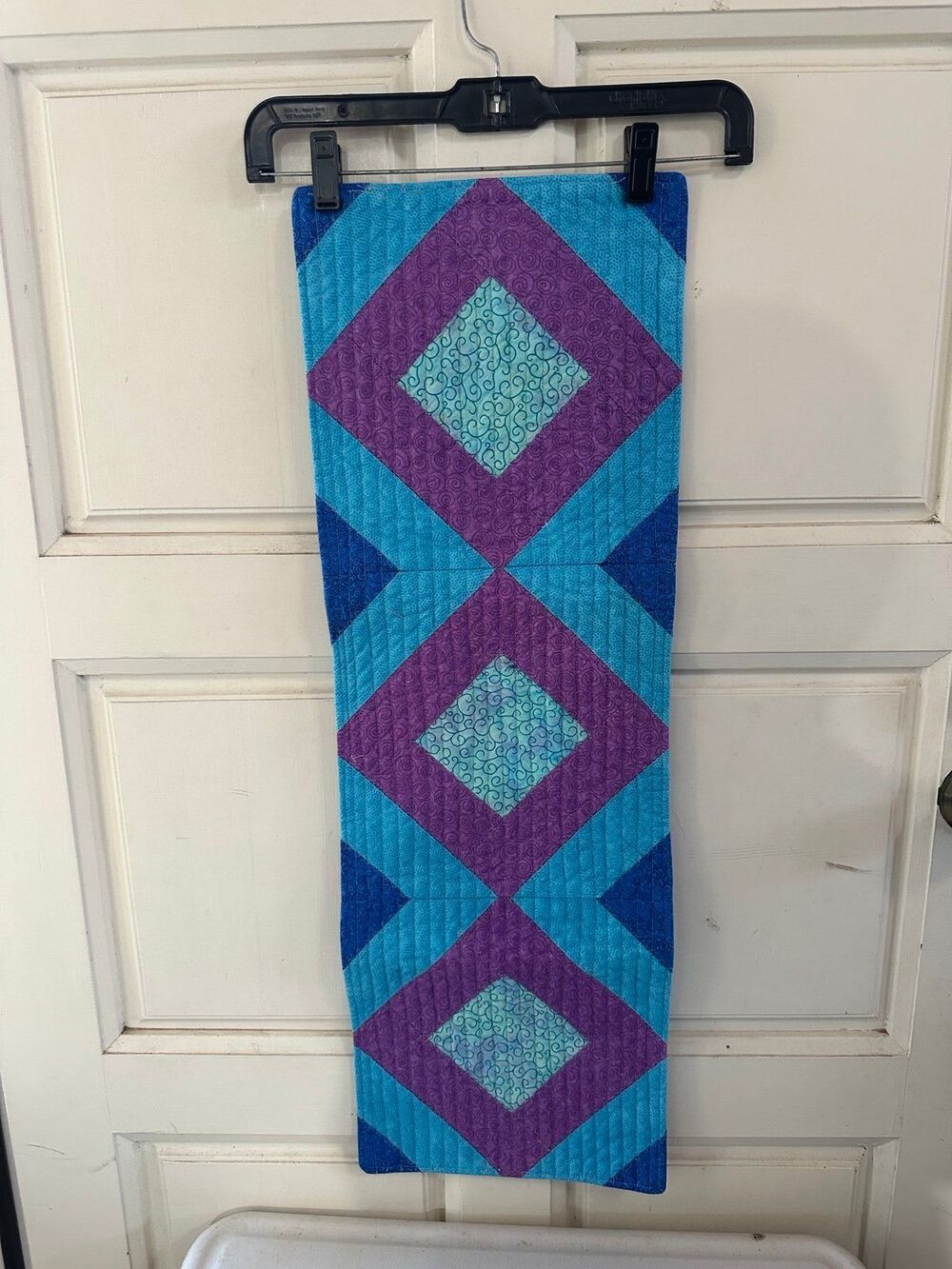Handmade Vibrant Batik Swirl Geometric Pattern Block Quilted Table Runner